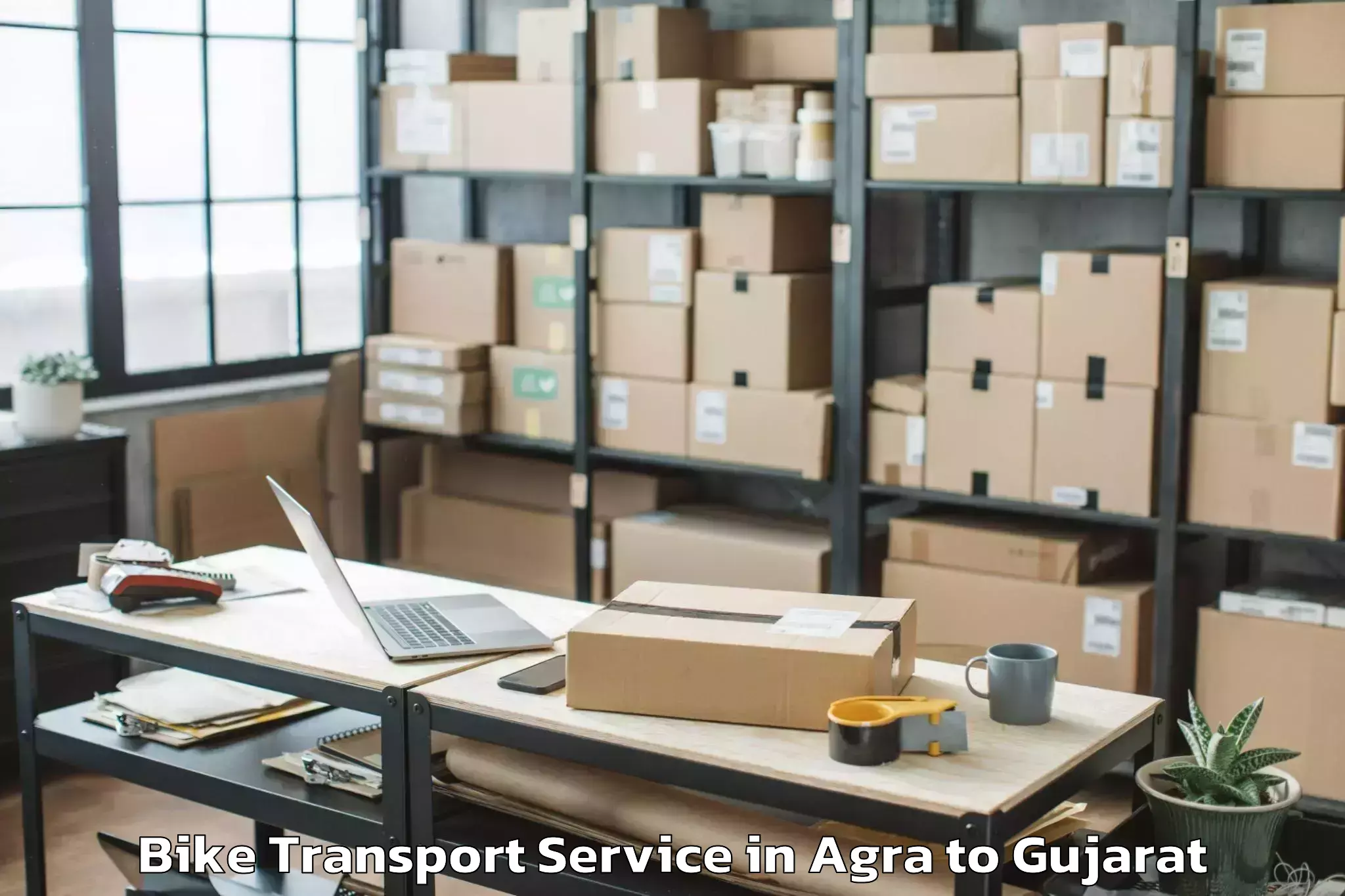 Reliable Agra to Udhana Bike Transport